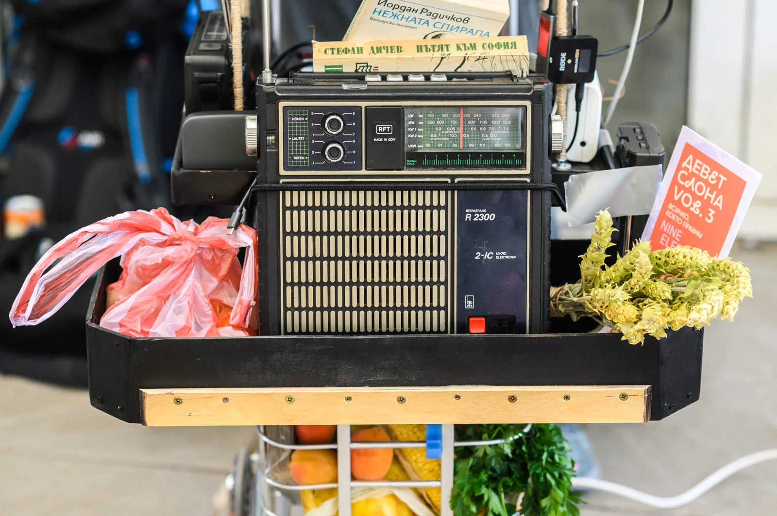 radio installation in shopping cart